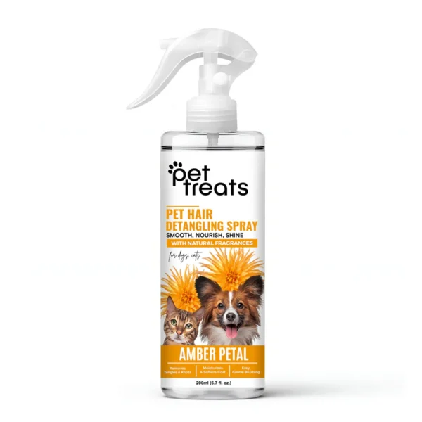 Amber Petal Detangling Spray for Dogs & Cats – Luxurious Grooming with Natural Pet Fragrance 200 ML