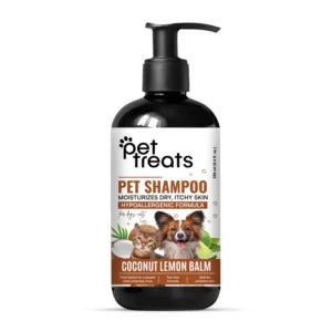 Natural Hypoallergenic Pet Shampoo for Dogs & Cats – Coconut Lemon Balm | Moisturizes Dry, Itchy Skin - 250 ML