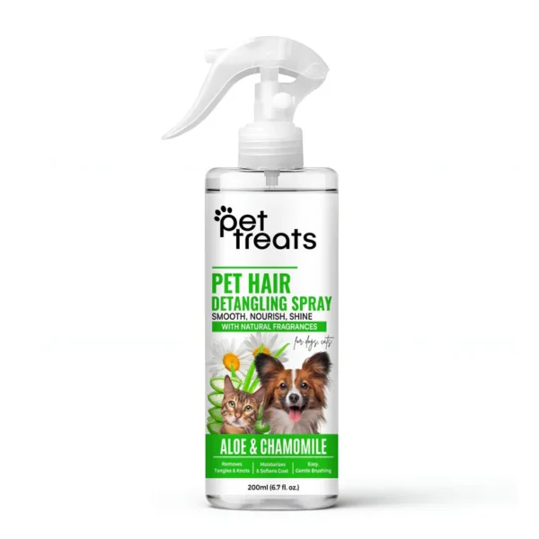 Aloe & Chamomile Pet Detangling Spray for Dogs & Cats – Tangle-Free Grooming & Shine 200ML