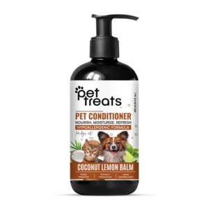 Moisturizing Pet Conditioner for Dogs & Cats – Coconut Lemon Balm | Soft, Silky Coat -250 ML