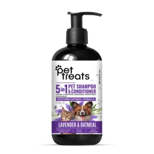5-in-1 Pet Shampoo & Conditioner for Dogs & Cats – Lavender & Oatmeal | Cleanse, Moisturize & Detangle 250 ML